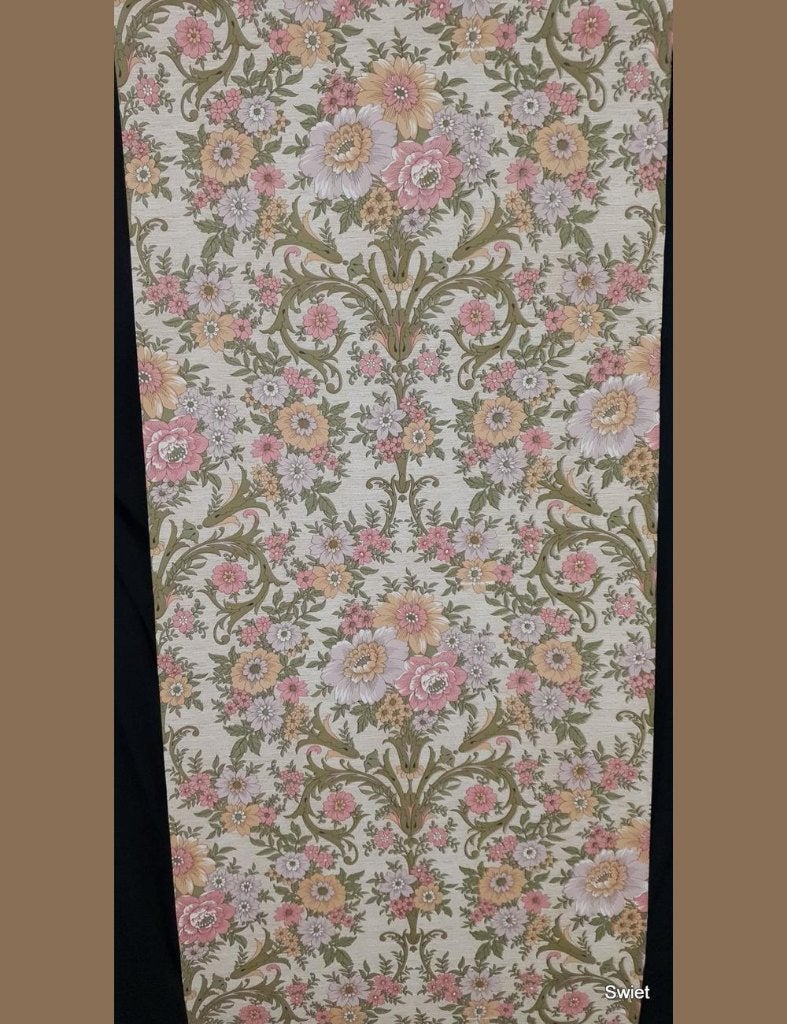 13210 barok bloemen behang met roze en lila swiet, Ophalen of Verzenden, Minder dan 10 m², Roze