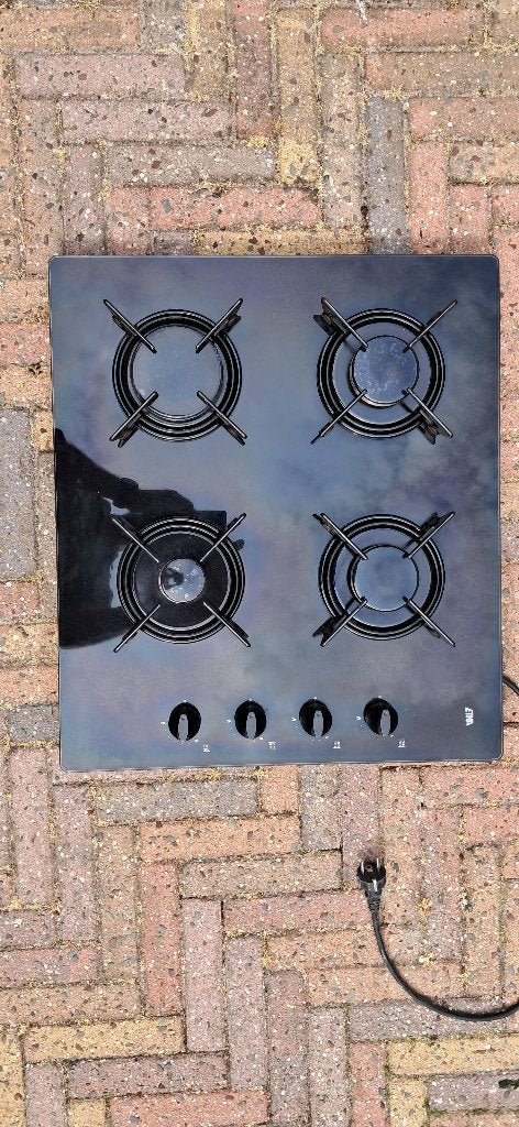 4 pits Gaskookplaat (glas), Ophalen, Gebruikt, 4 kookzones, Inbouw