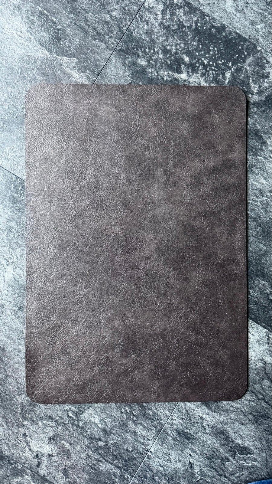 Set van 6 donkerbruine placemats, leerlook, Leer, Ophalen of Verzenden, Zo goed als nieuw, Modern