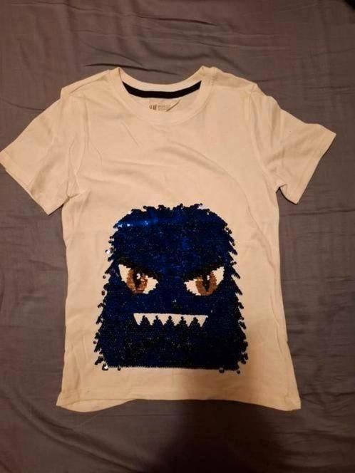 Shirtje merk H&M met omkeerbare pailletten maat 122, H&M, Ophalen of Verzenden, Zo goed als nieuw, Shirt of Longsleeve