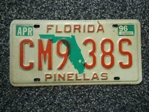 Kentekenplaat licenseplate Florida Pinellas USA, Verzenden, Gebruikt, Auto's