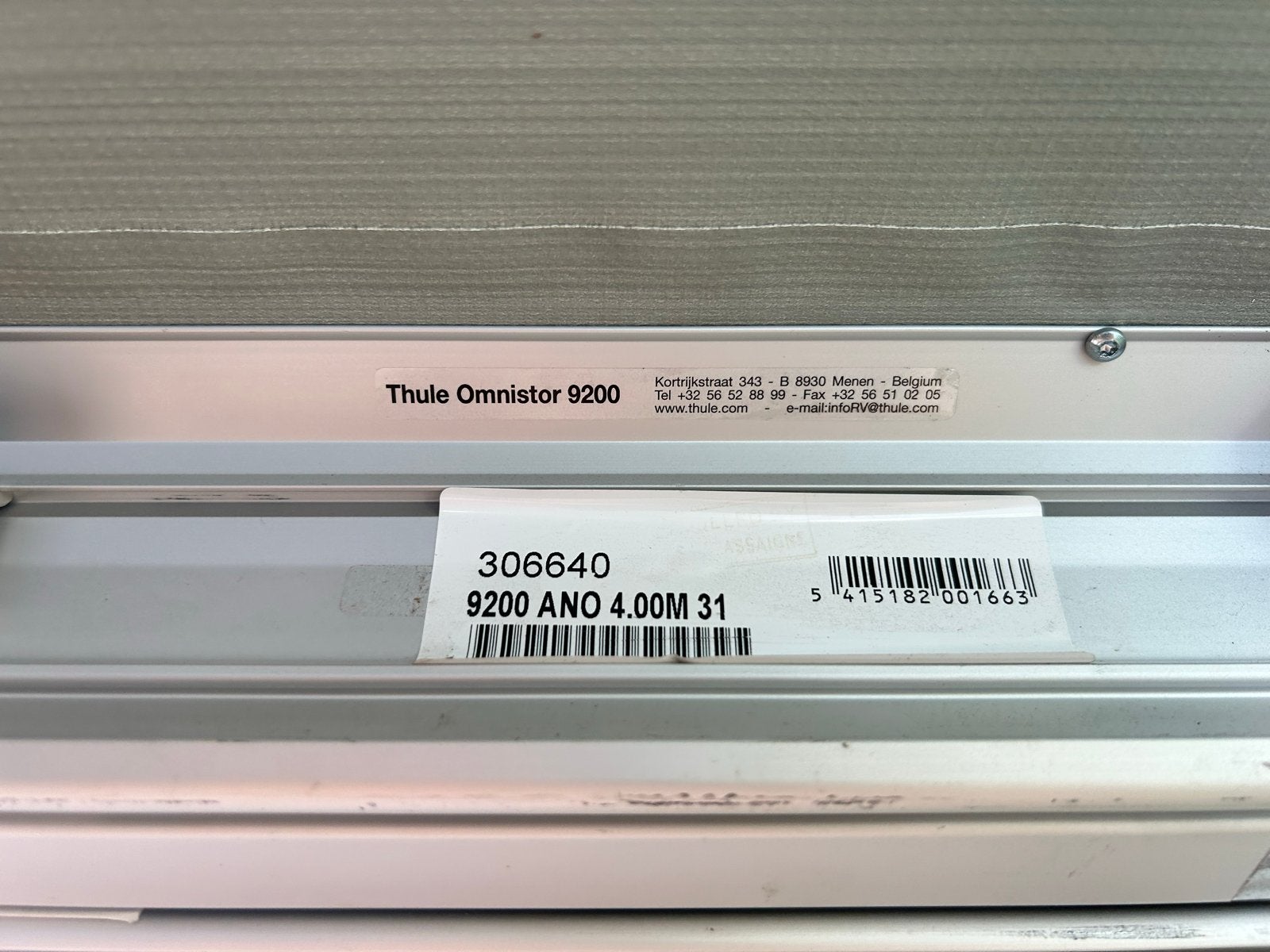 Thule Omnistor 9200 Luifel 4 meter - met schade aan knikarm, Ophalen of Verzenden, Gebruikt