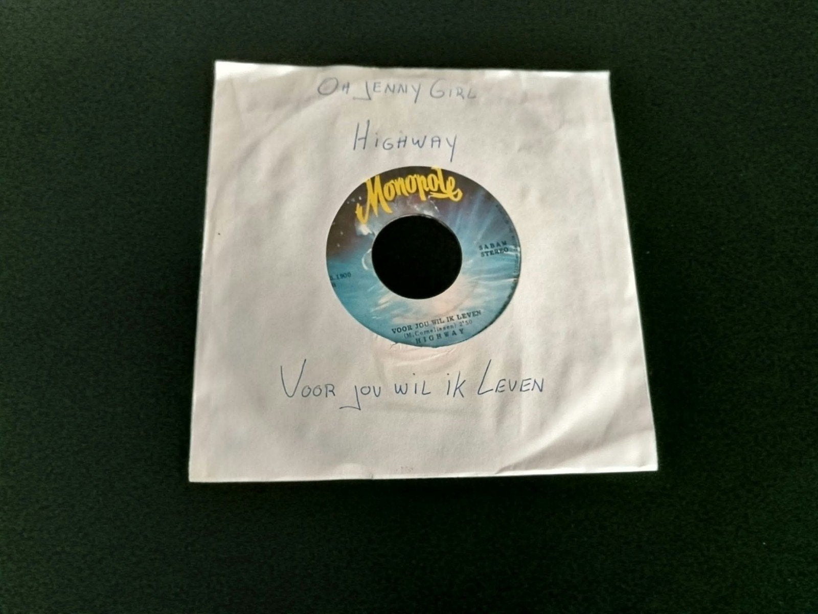 Highway - Voor Jou Wil Ik Leven / Oh Jenny Girl, Cd's en Dvd's, Gebruikt, 7 inch, Ophalen of Verzenden, EP