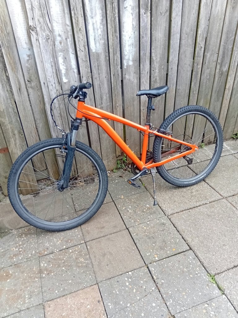 Oranje Decathlon Rockrider ST 500- 26 inch, Fietsen en Brommers, Gebruikt, Velgrem, Rockrider, Ophalen