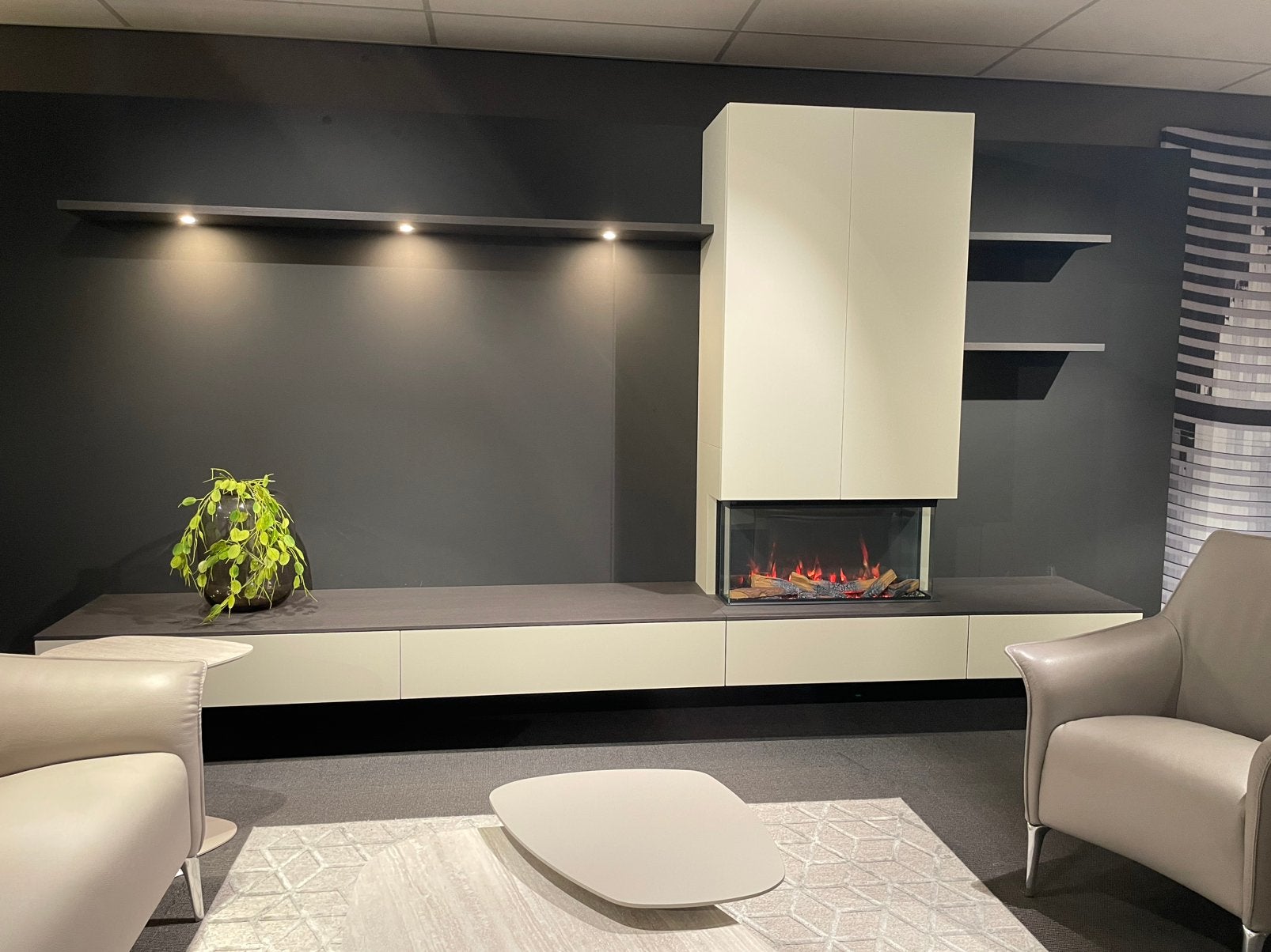Interstar TH223-20 wandmeubel met haard, nu voor €8365,-, Ophalen, Zo goed als nieuw, 25 tot 50 cm, Minder dan 100 cm