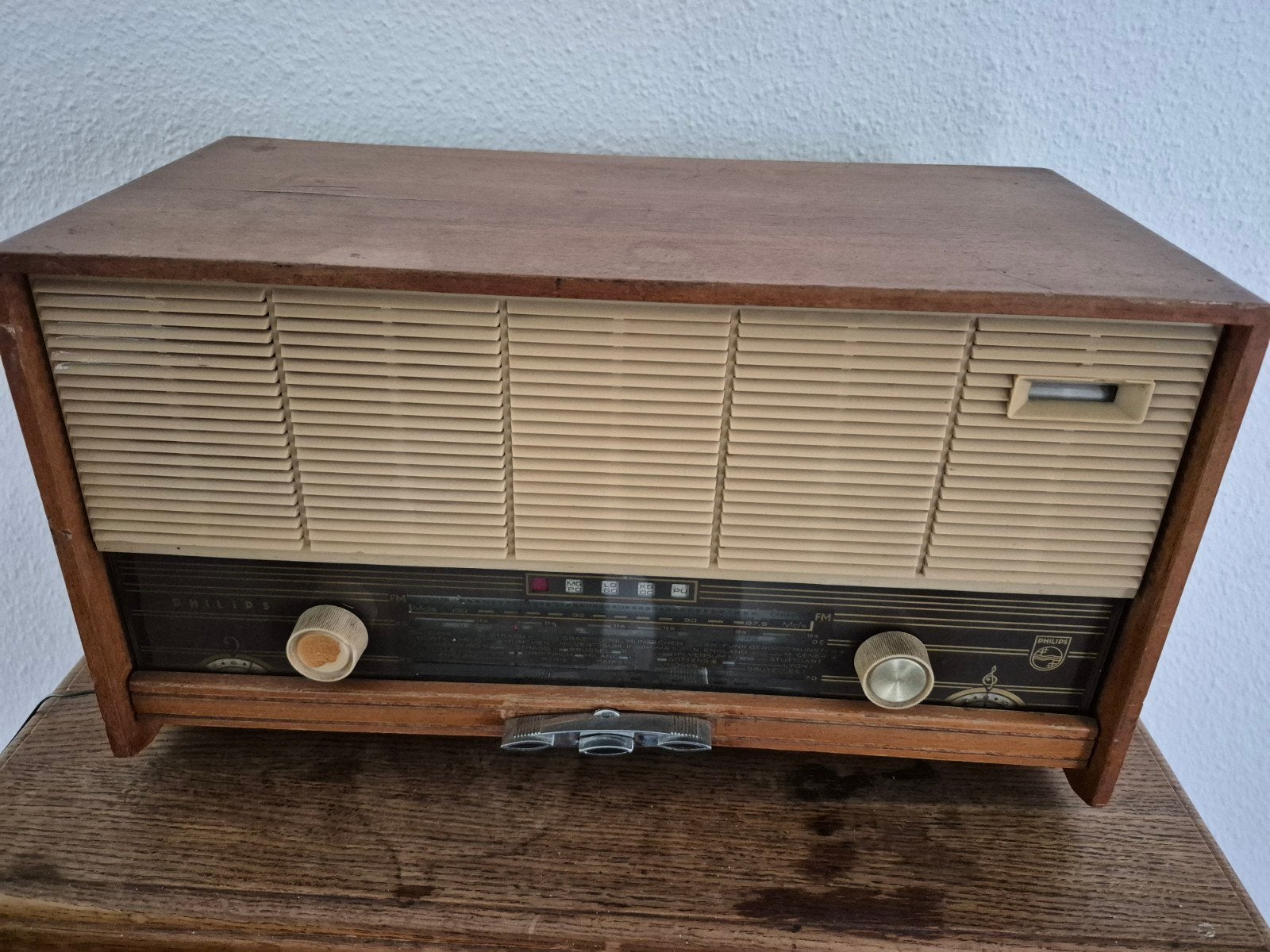 Vintage Philips B3W22A buizenradio - werkend, Ophalen, Gebruikt, Radio