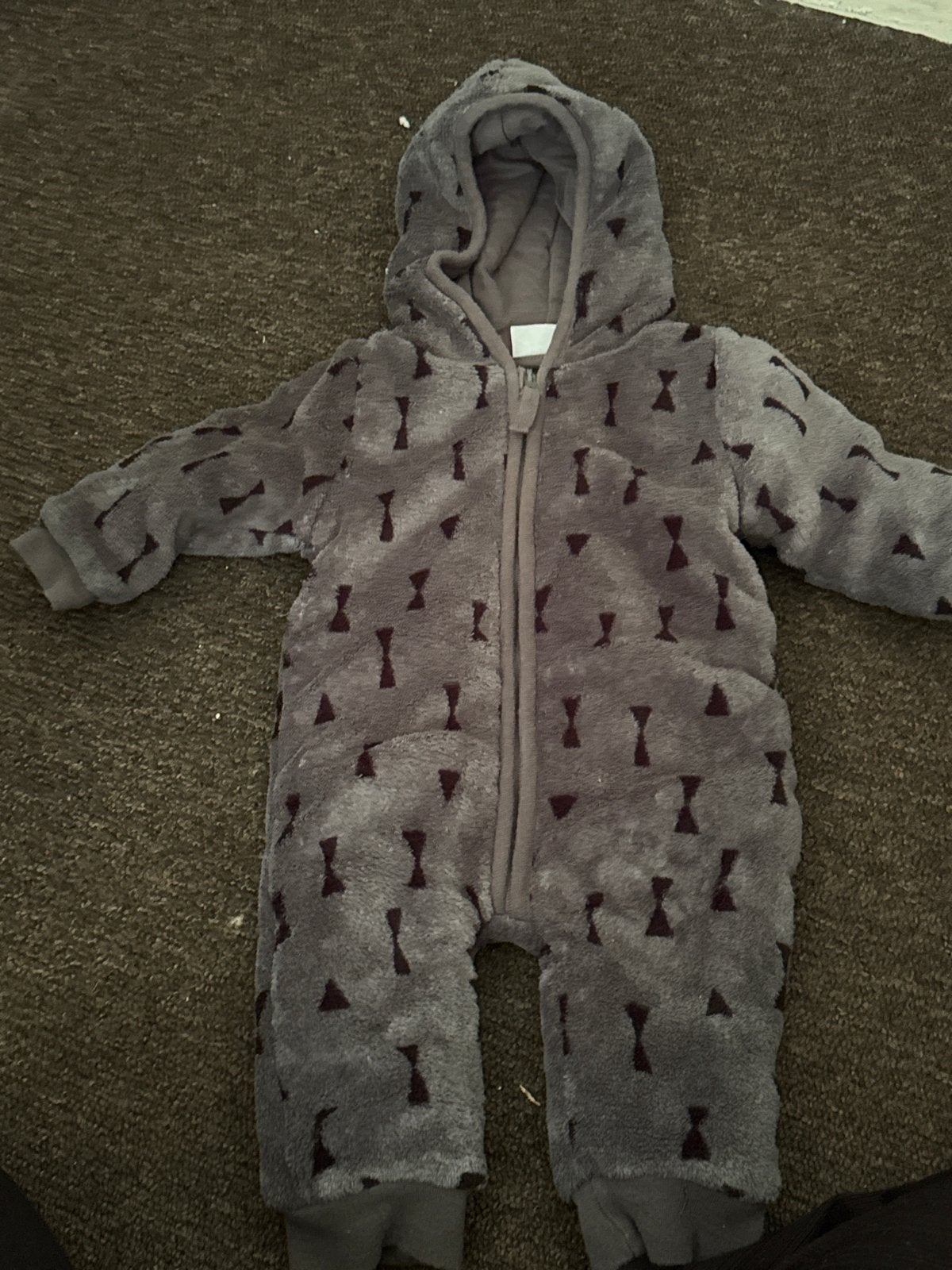 Warme baby onesie met capuchon - Grijs, Ophalen, Gebruikt, Jongetje of Meisje
