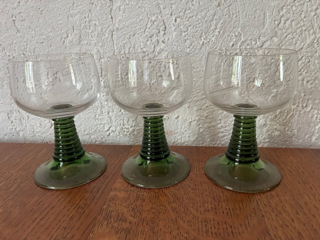 3 Vintage roemer wijnglazen, Antiek en Kunst, Ophalen of Verzenden