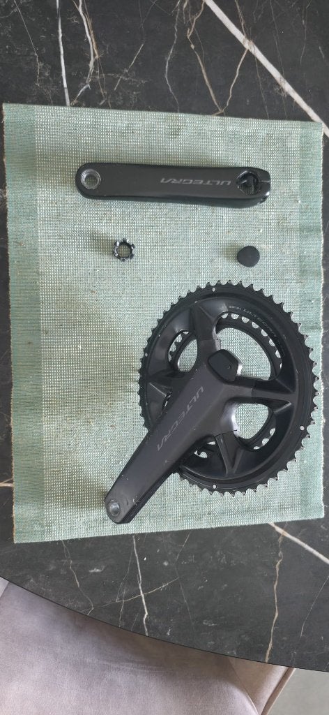 Shimano Ultegra R8100p 12-speed Crankstel met vermogensmeter, Fietsen en Brommers, Fietsonderdelen, Crankstel of Pedalen, Gebruikt