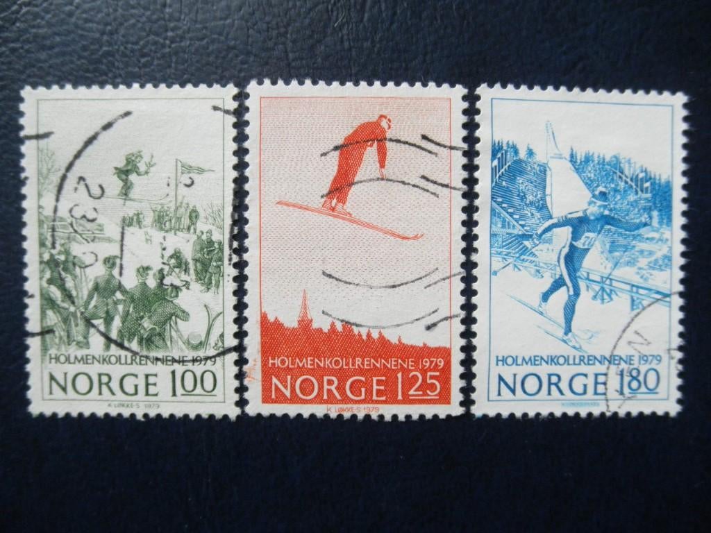 Postzegels Noorwegen 1979 skiën langlaufen - cat.w. € 1,20., Ophalen of Verzenden, Noorwegen, Gestempeld