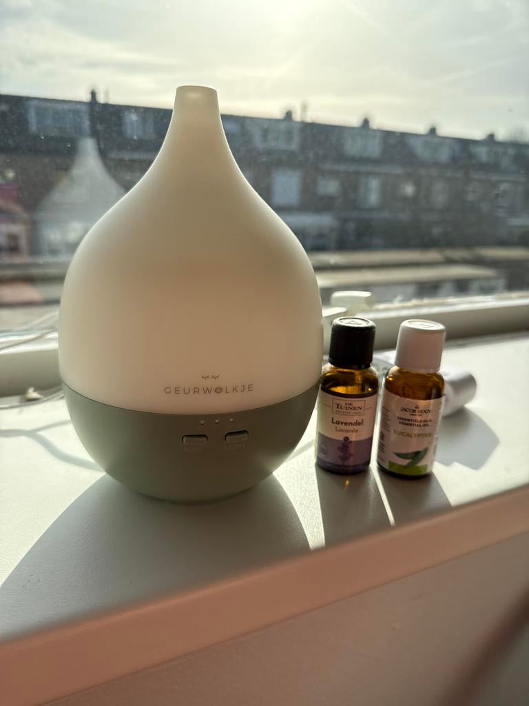 Geurwolkje diffuser met lavendel en eucalyptus oliën, Huis en Inrichting, Woonaccessoires | Overige, Kunststof, Ophalen of Verzenden