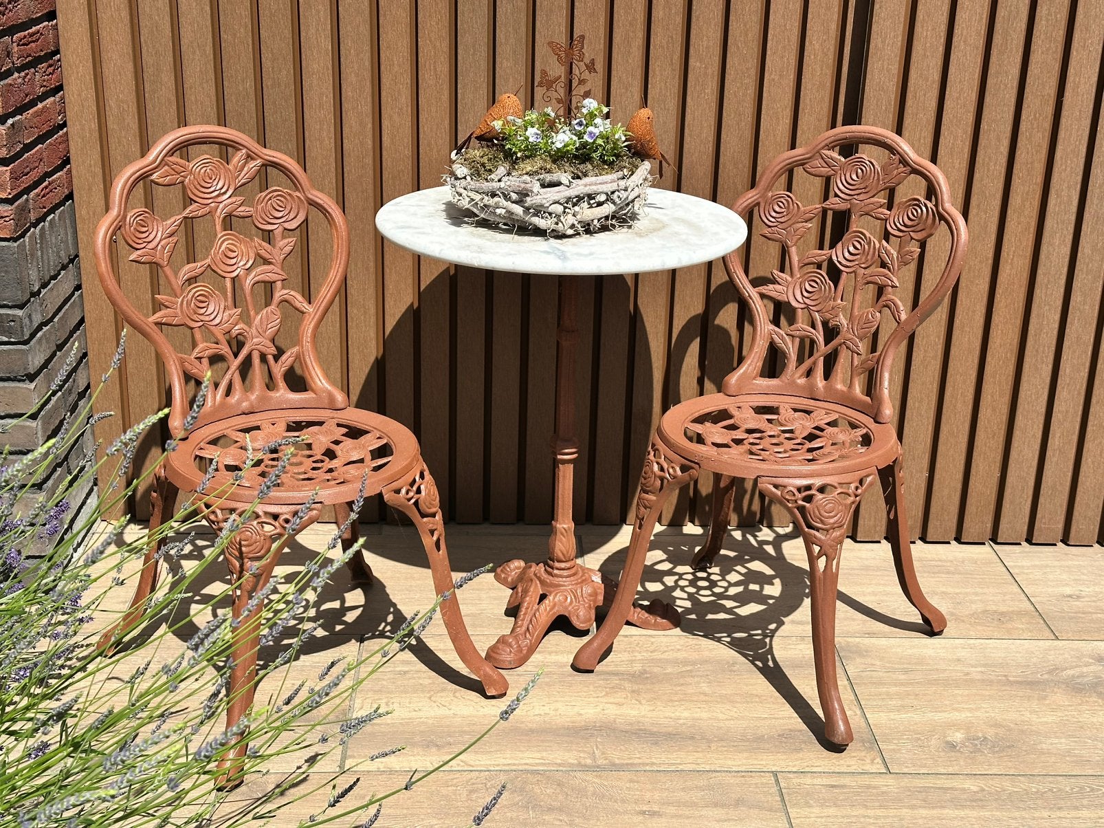 Leuk bistro setje, 2 stoelen + tafel, Overige materialen, Gebruikt, Bijzettafel, Tuinset