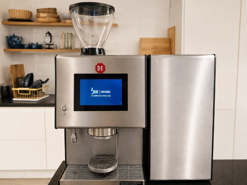 JDE Barista ONE professionele koffiemachine met melkkoeler, Ophalen, Gebruikt, 10 kopjes of meer, Koffiemachine