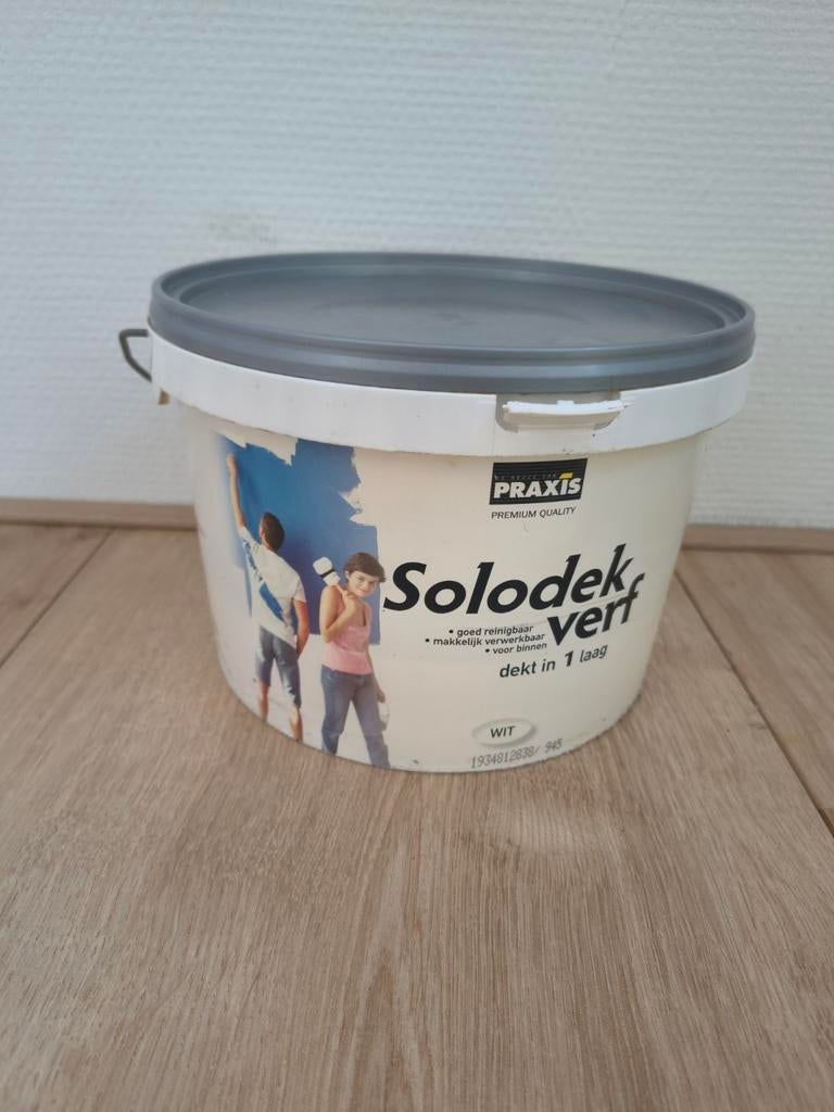 Praxis solodek verf wit. Dekt in 1 laag! Muur en plafondverf, Overige typen, Ophalen of Verzenden, Onb, Wit