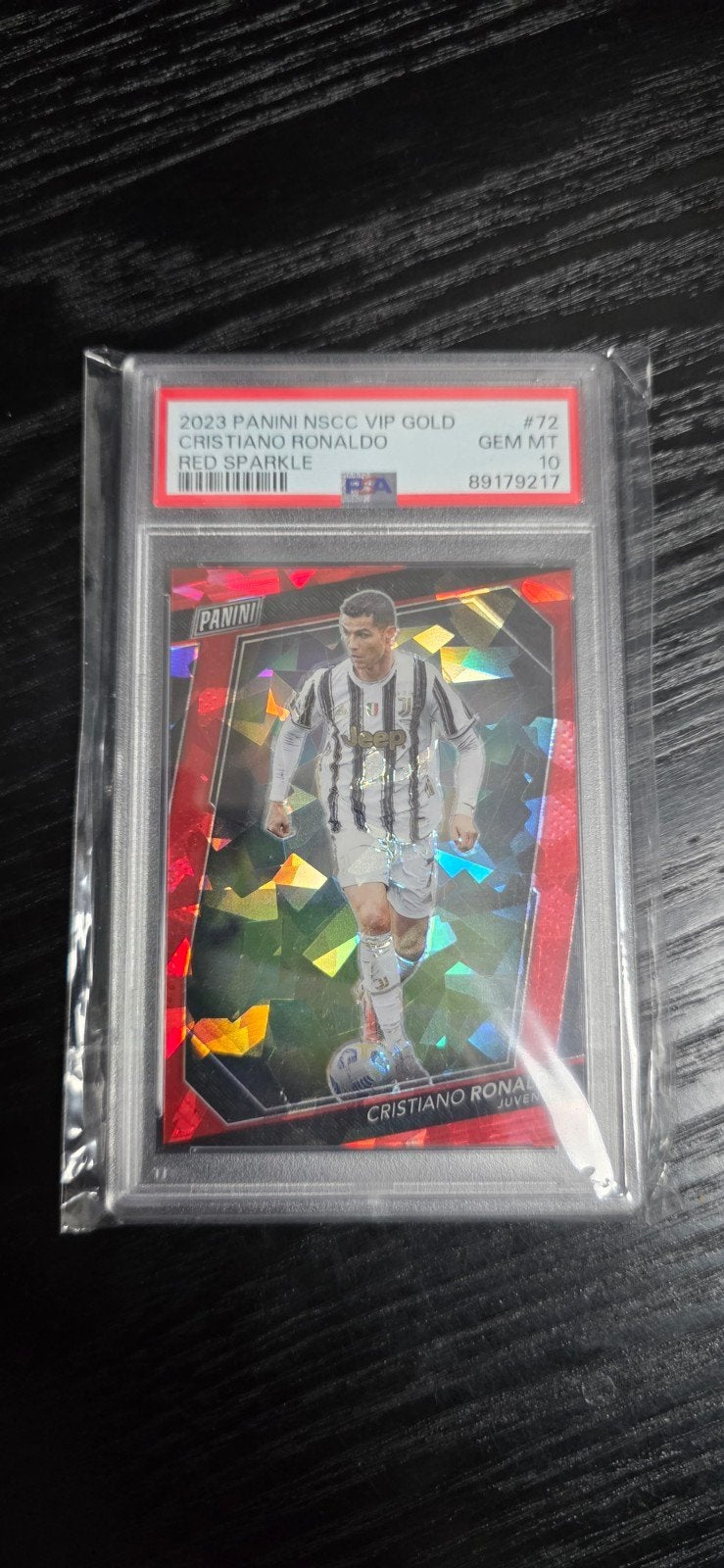 Cristiano Ronaldo Panini NSCC VIP Gold Red Sparkle PSA 10, Verzamelen, Ophalen of Verzenden, Nieuw, Buitenlandse clubs, Spelerskaart