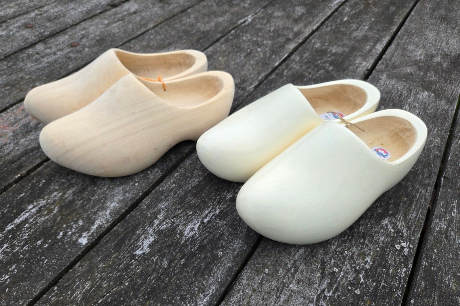 Nieuwe Houten klompen maat 45 & 46  NIJHUIS   29cm & 29,5cm, Klompen, Wit, Nieuw, Ophalen of Verzenden