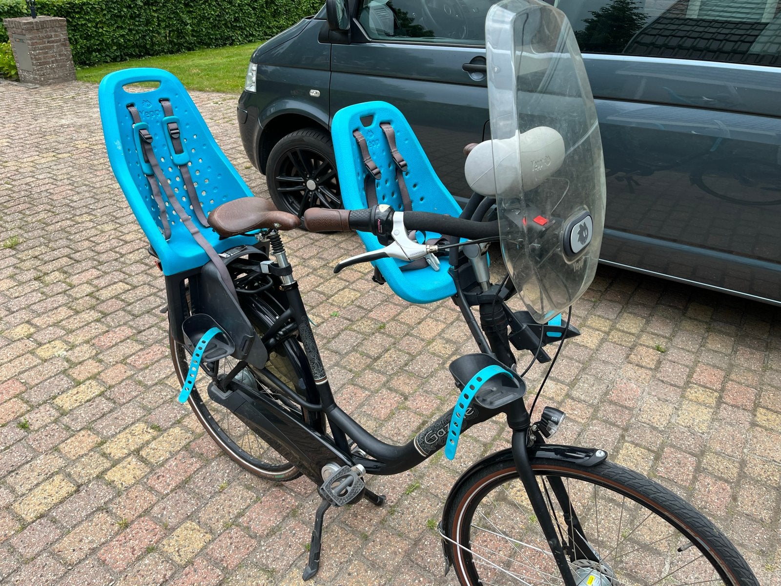 Yepp kinderzitjes en windscherm, Ophalen, Gebruikt