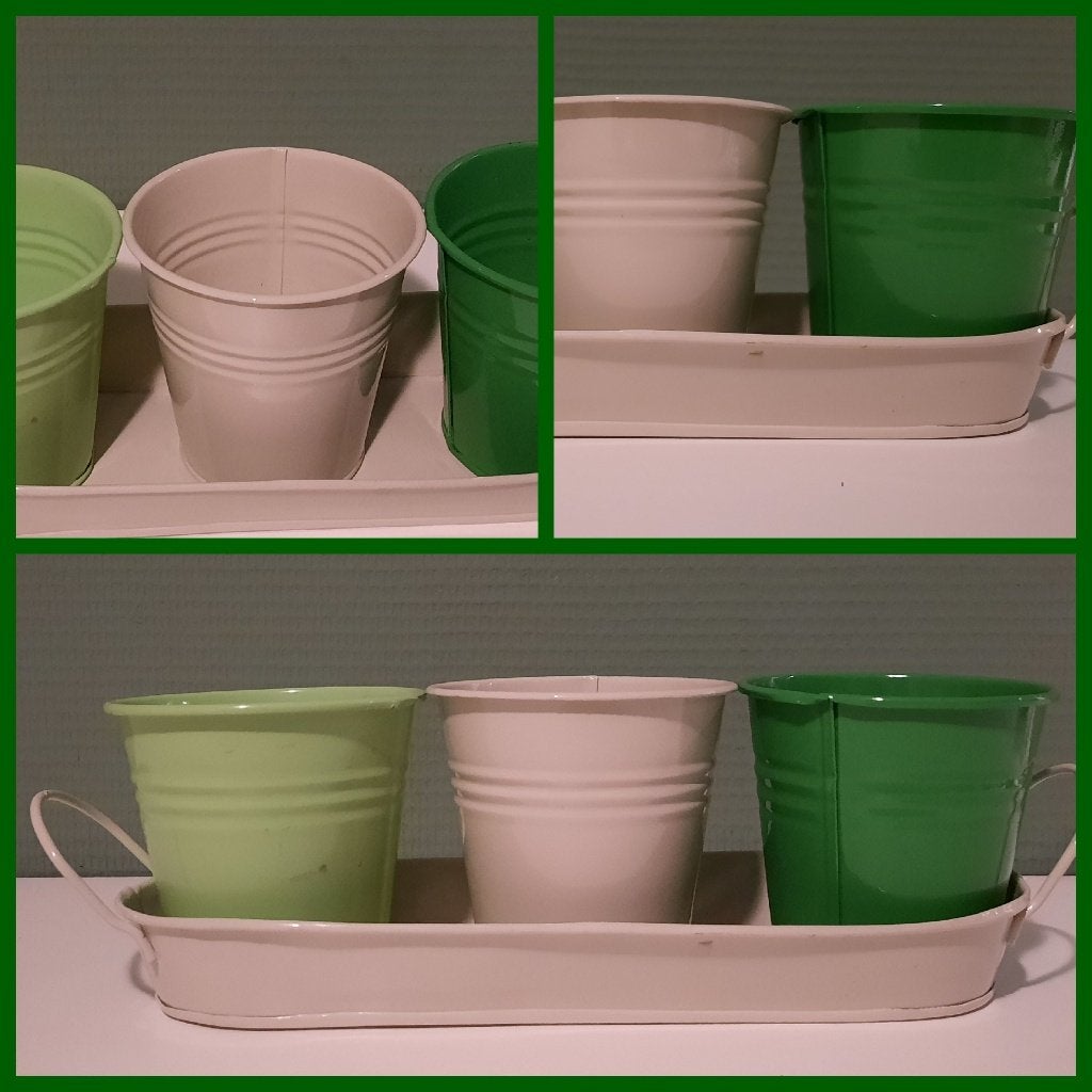 Kruidenbakjes keuken, 3 stuks, groen, Rond, Binnen, Ophalen of Verzenden, Metaal