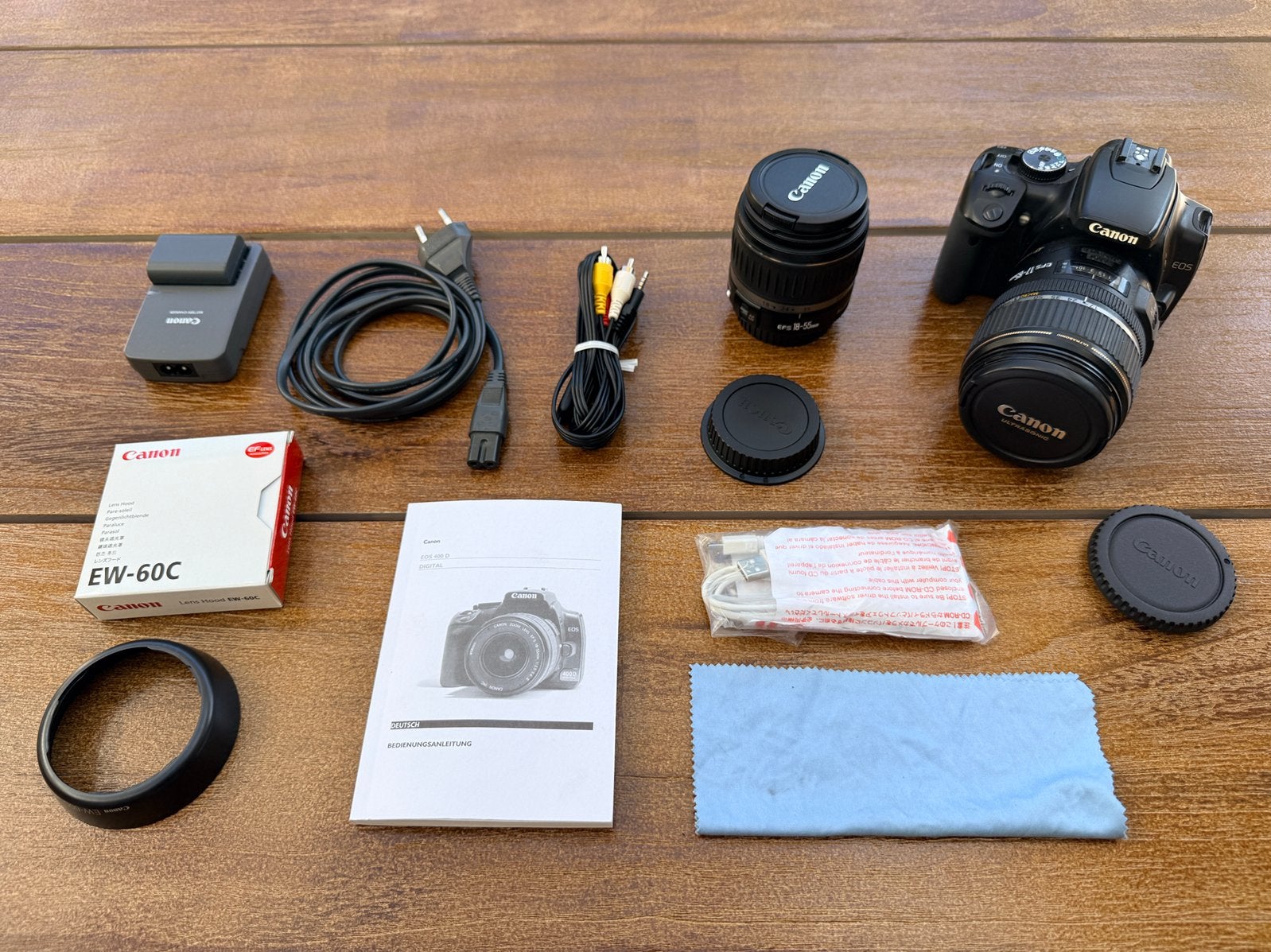 Canon EOS 400D spiegelreflexcamera complete set met 2 lenzen, Audio, Tv en Foto, Fotocamera's Digitaal, Spiegelreflex, Canon, 10 megapixels