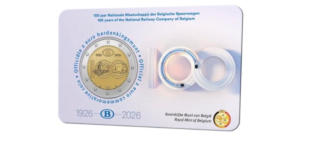 2 euro België “100 jaar Belgische Staatsspoorwegen’’ BU 2026, Postzegels en Munten, Munten | Europa | Euromunten, Verzenden, België