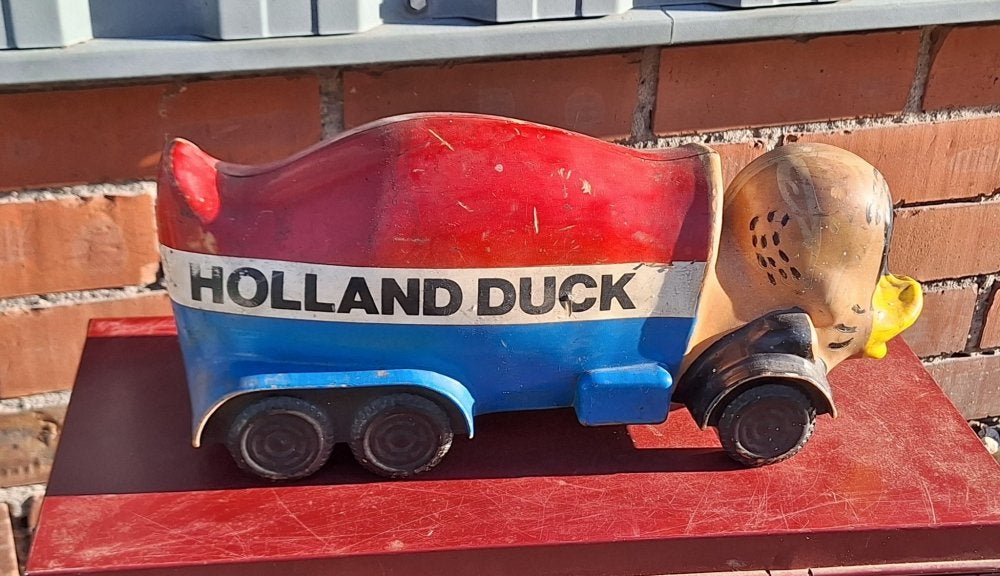 Vintage Holland Duck vrachtwagen, truck mascotte, 80'r jaren, Verzamelen, Gebruikt, ., Overige typen, Ophalen of Verzenden