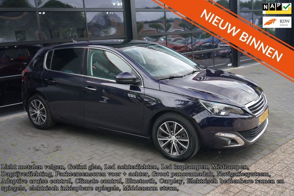 Peugeot 308 1.6 THP Première, Led, navi, acc, Panodak, Clim, Euro 5, Stof, Gebruikt, Zwart