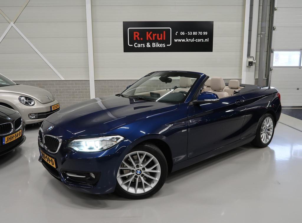 BMW 2-serie Cabrio 220i Sport Automaat Airco-ecc Trekhaak af, Automaat, Achterwielaandrijving, Gebruikt, Euro 6