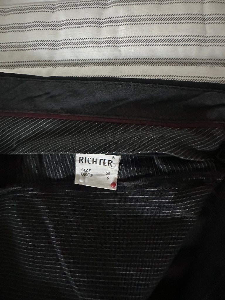 Zwarte Heren bandplooi broek met omslag, Kleding | Heren, Ophalen of Verzenden, Zo goed als nieuw, Maat 48/50 (M), Zwart