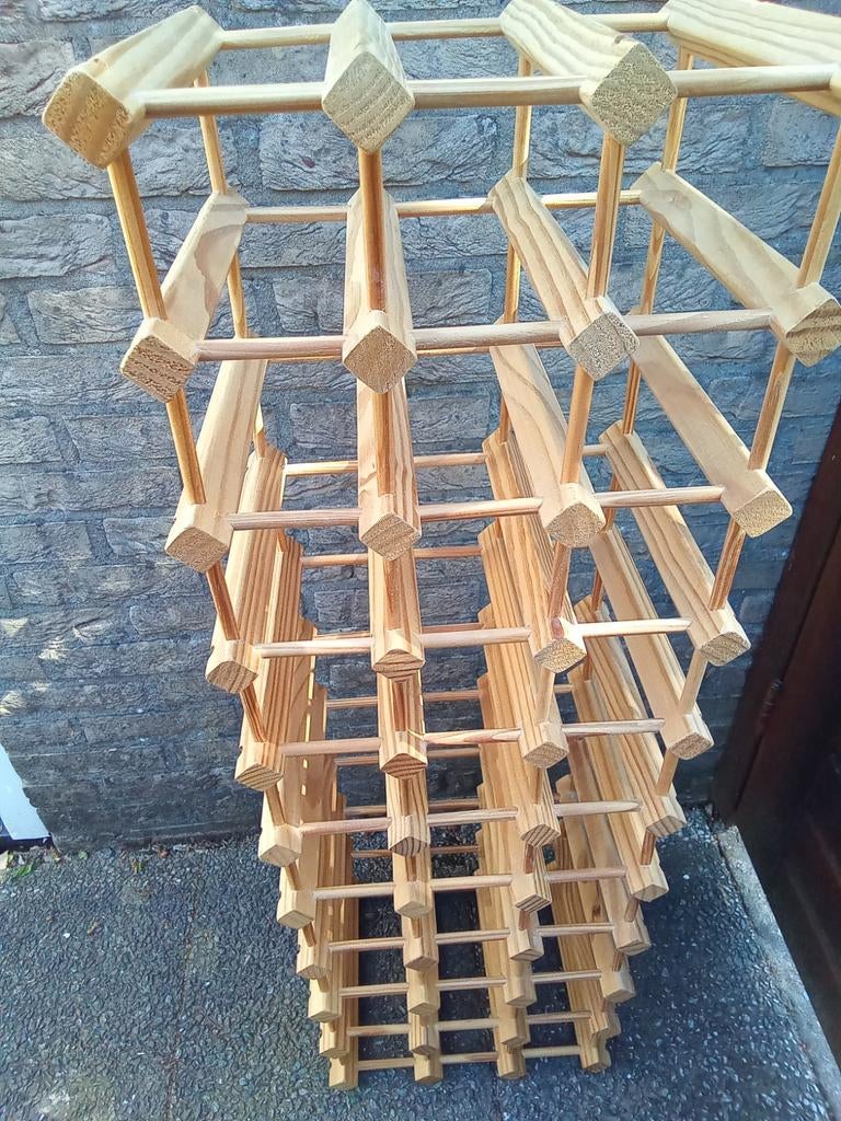 Houten wijnrek 110 cm bij 35 cm, Ophalen, Hout, 25 flessen of meer
