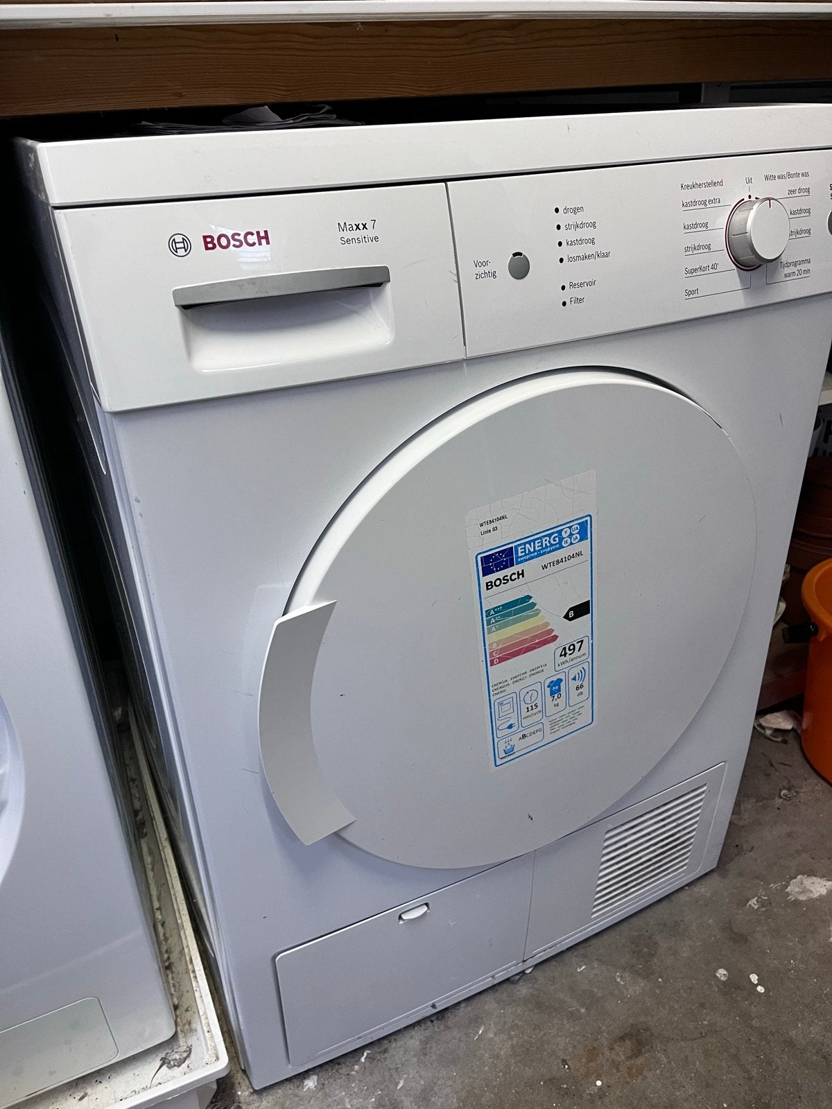 Bosch Maxx 7 Sensitive Condensdroger WTE84104NL, Ophalen, 6 tot 8 kg, Gebruikt, Voorlader