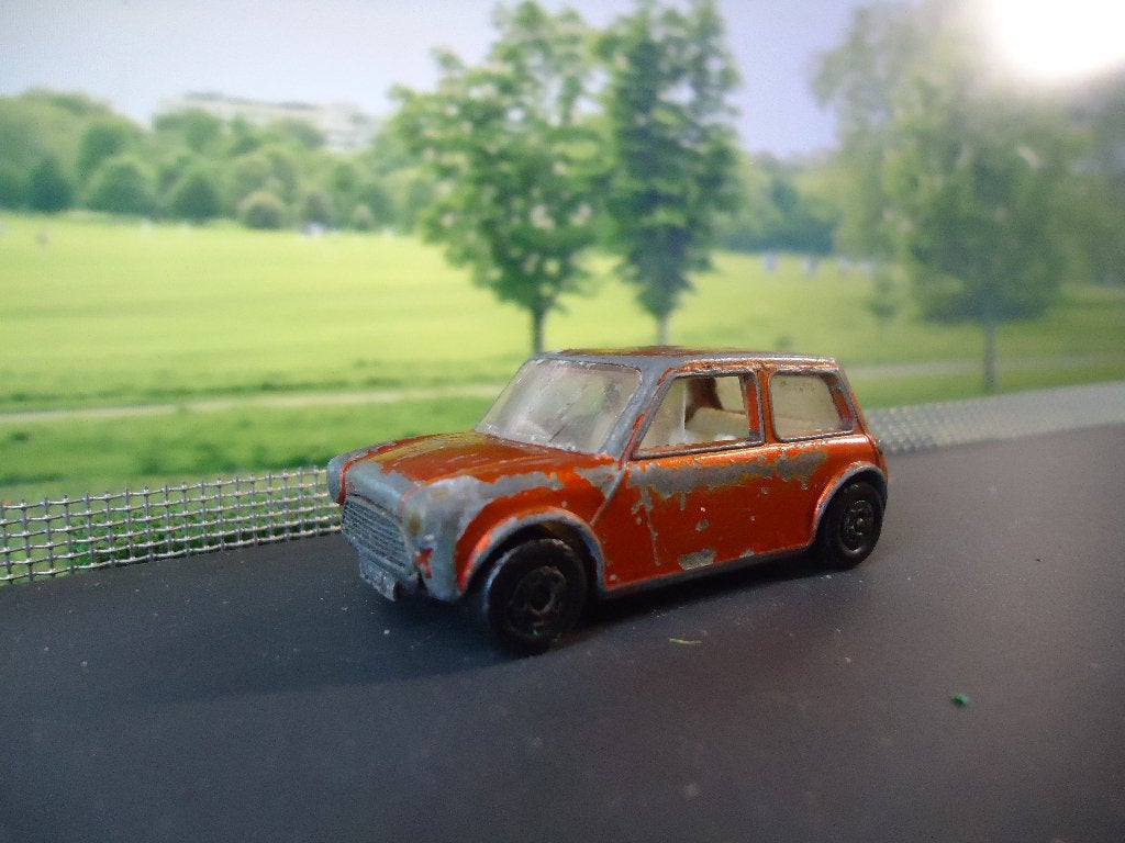 1:53 Racing Mini Cooper - Matchbox MB29 1971 metallic rood, Ophalen of Verzenden, Gebruikt, Auto