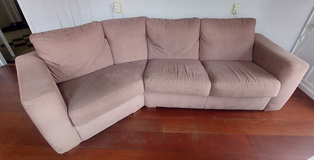 Bruin/Taupe Hoekbank, Ophalen, 250 tot 300 cm, Gebruikt, Hoekbank