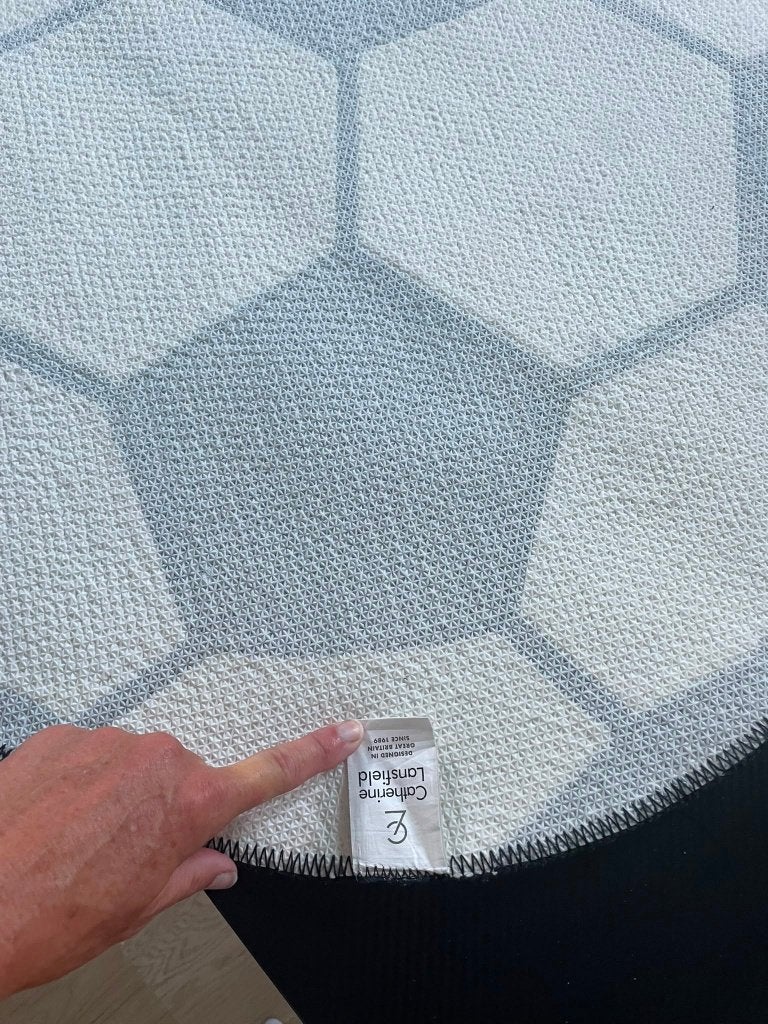 Vloerkleed voetbalmotief, Voetbal, 50 tot 100 cm, Rond, Zo goed als nieuw