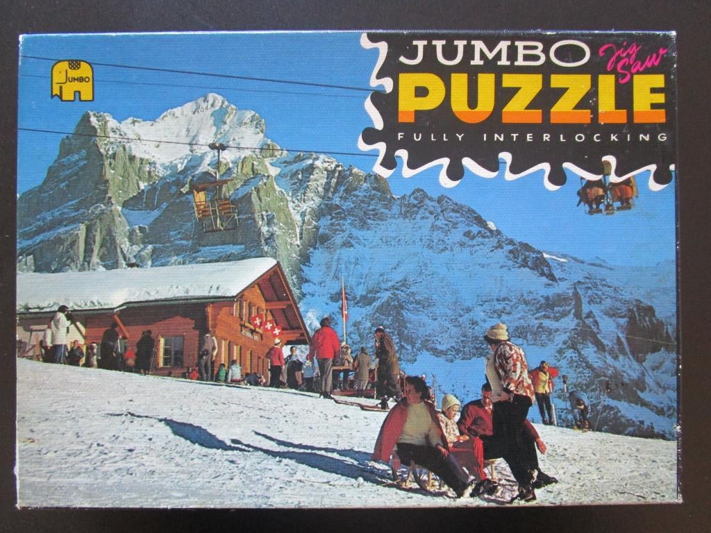 Jumbo puzzel - Wintersport in de Zwitserse Alpen - 260 st., Ophalen of Verzenden, Minder dan 500 stukjes, Gebruikt, Legpuzzel