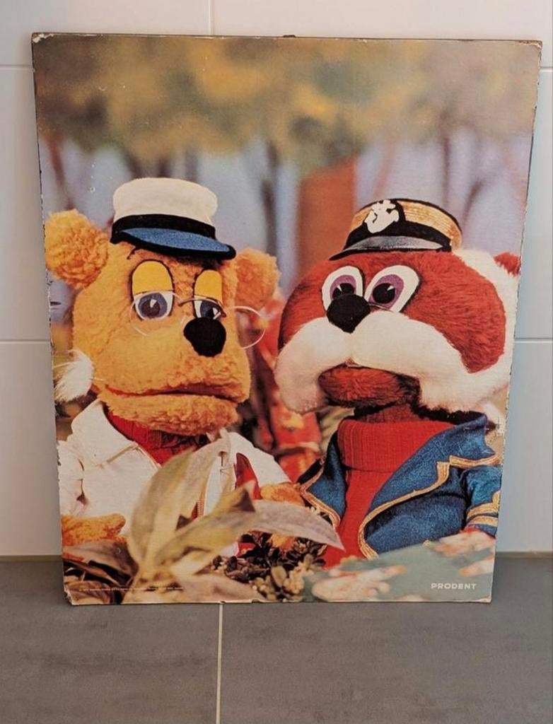 🐻 Vintage berenboot houten poster, Minder dan 50 cm, Gebruikt, 50 tot 75 cm, Ophalen of Verzenden