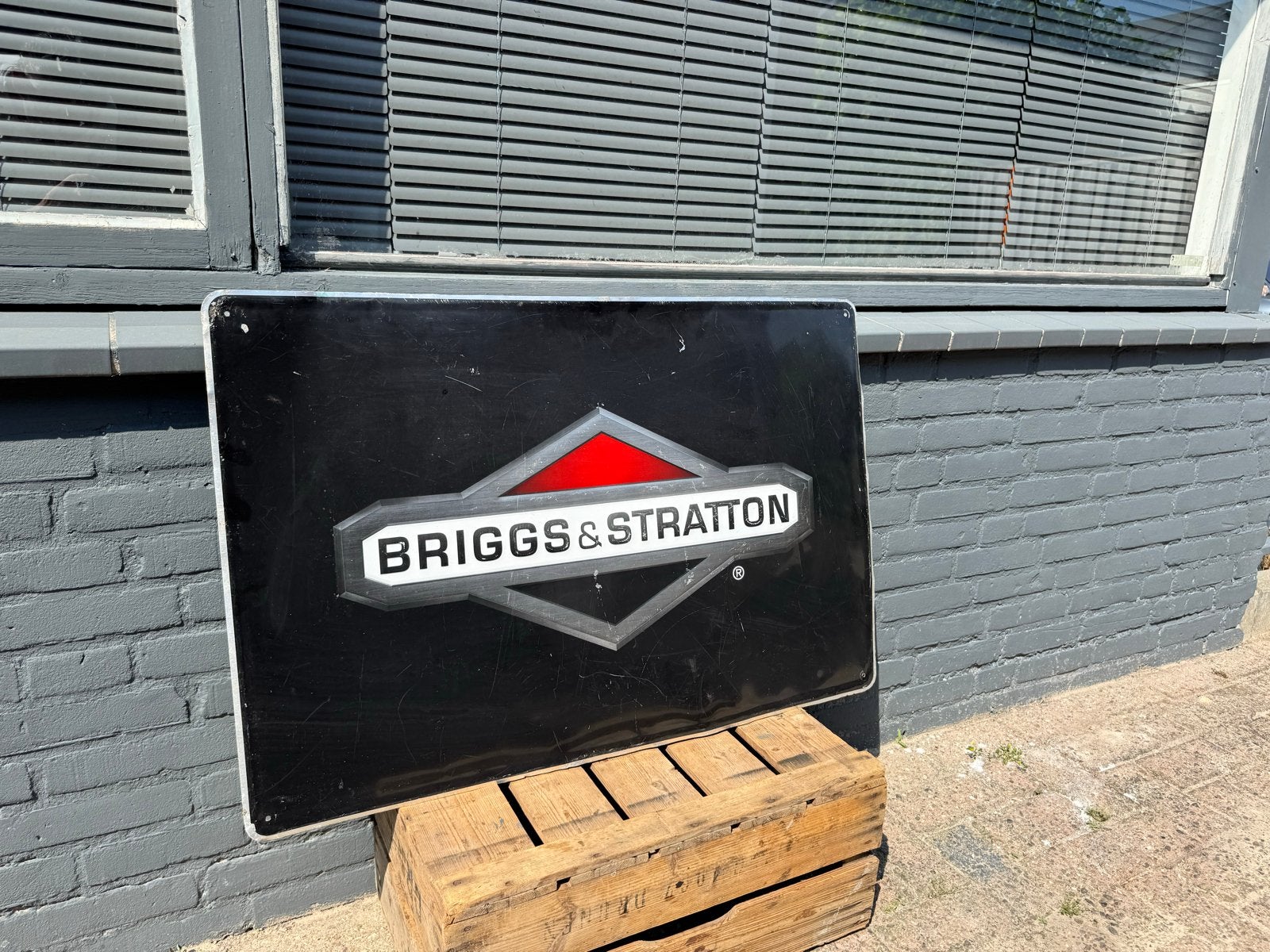 Briggs & Stratton Reclamebord, Verzamelen, Reclamebord, Gebruikt, ., Ophalen of Verzenden