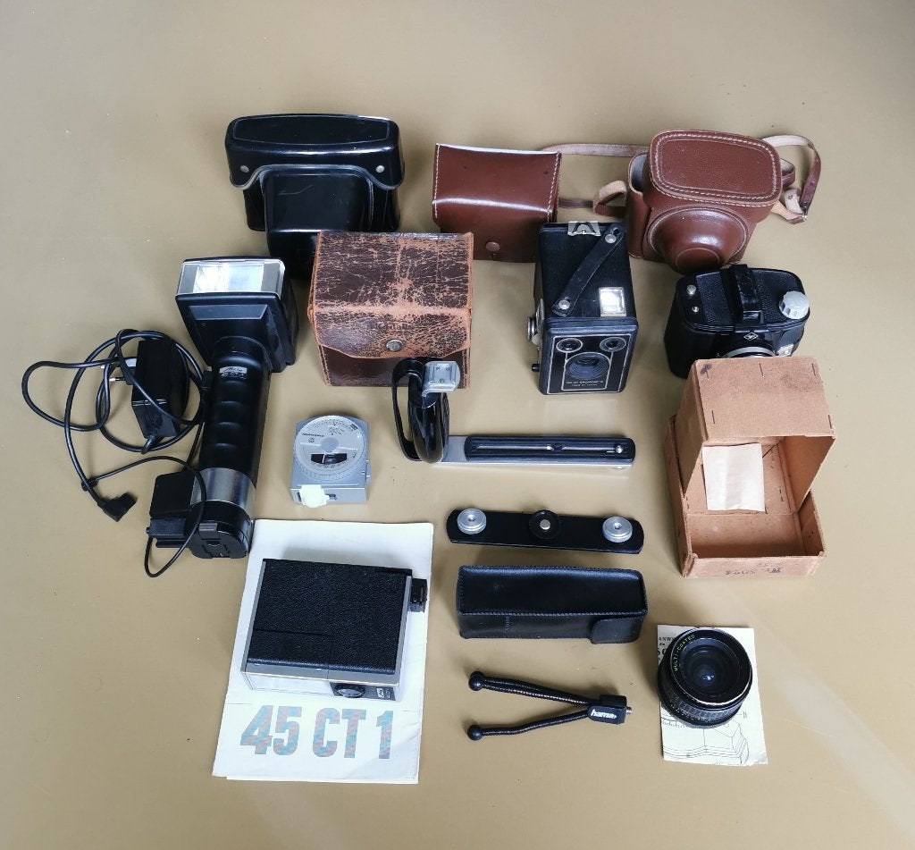 Verzameling analoog fototoestel VINTAGE erfenis lijst/fotos, Ophalen of Verzenden, Fototoestel