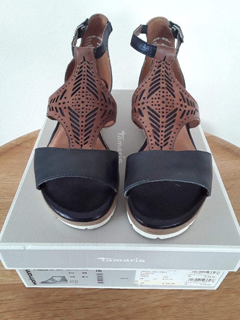 Tamaris sandalen maat 39, Kleding | Dames, Schoenen, Tamaris, Blauw, Zo goed als nieuw, Sandalen of Muiltjes