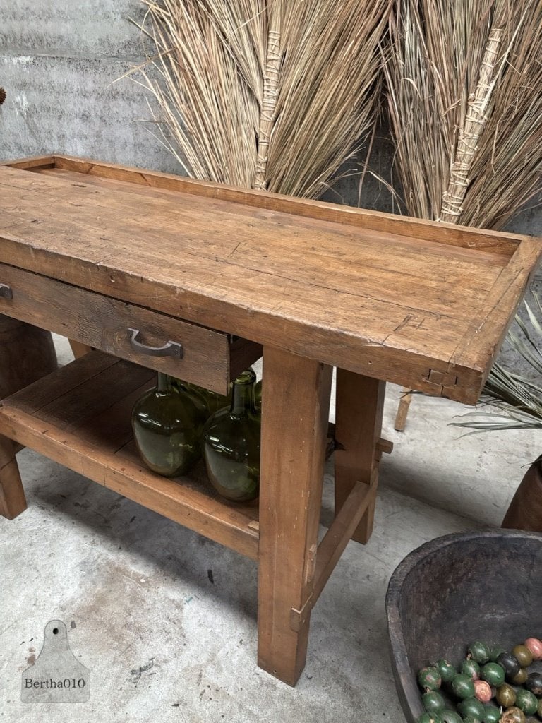 Authentieke werkbank timmermanschool lengte 150 cm, Ophalen of Verzenden, Zo goed als nieuw, 120 tot 170 cm