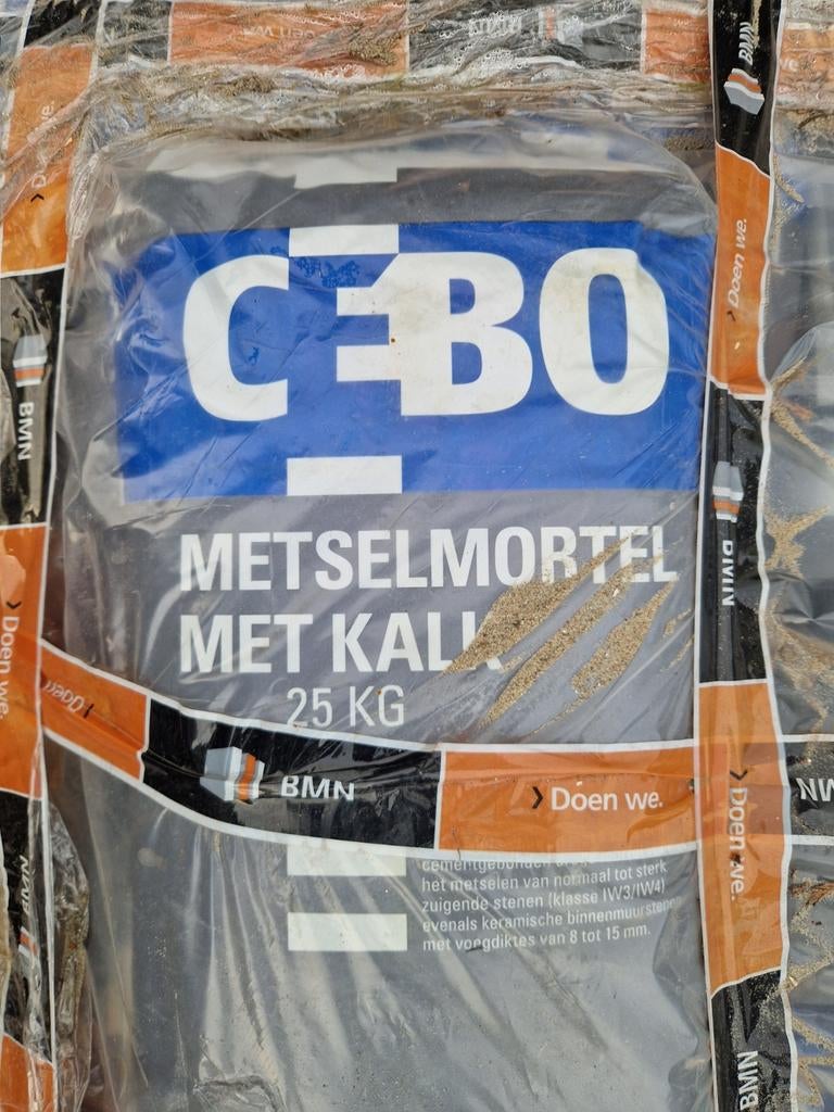 CEBO Metselmortel met kalk 25 KG - BMN, Ophalen, Nieuw