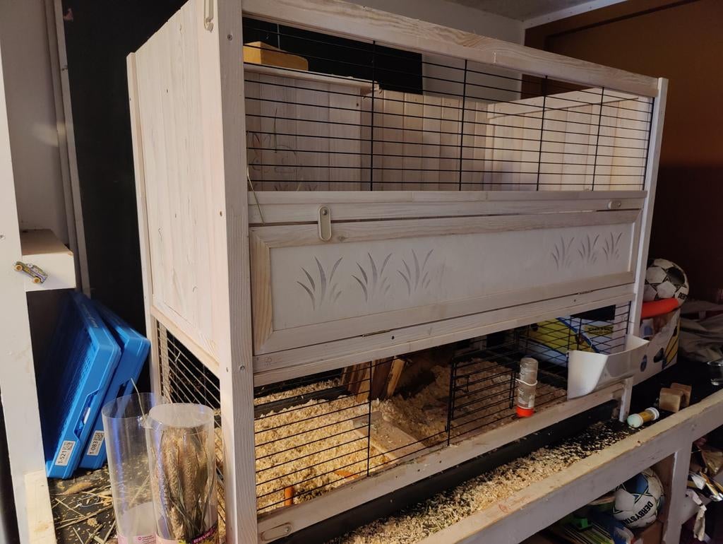 Cavia/konijnen kooi met 2 verdiepingen, Ophalen, Kooi, 90 cm of meer, Konijn