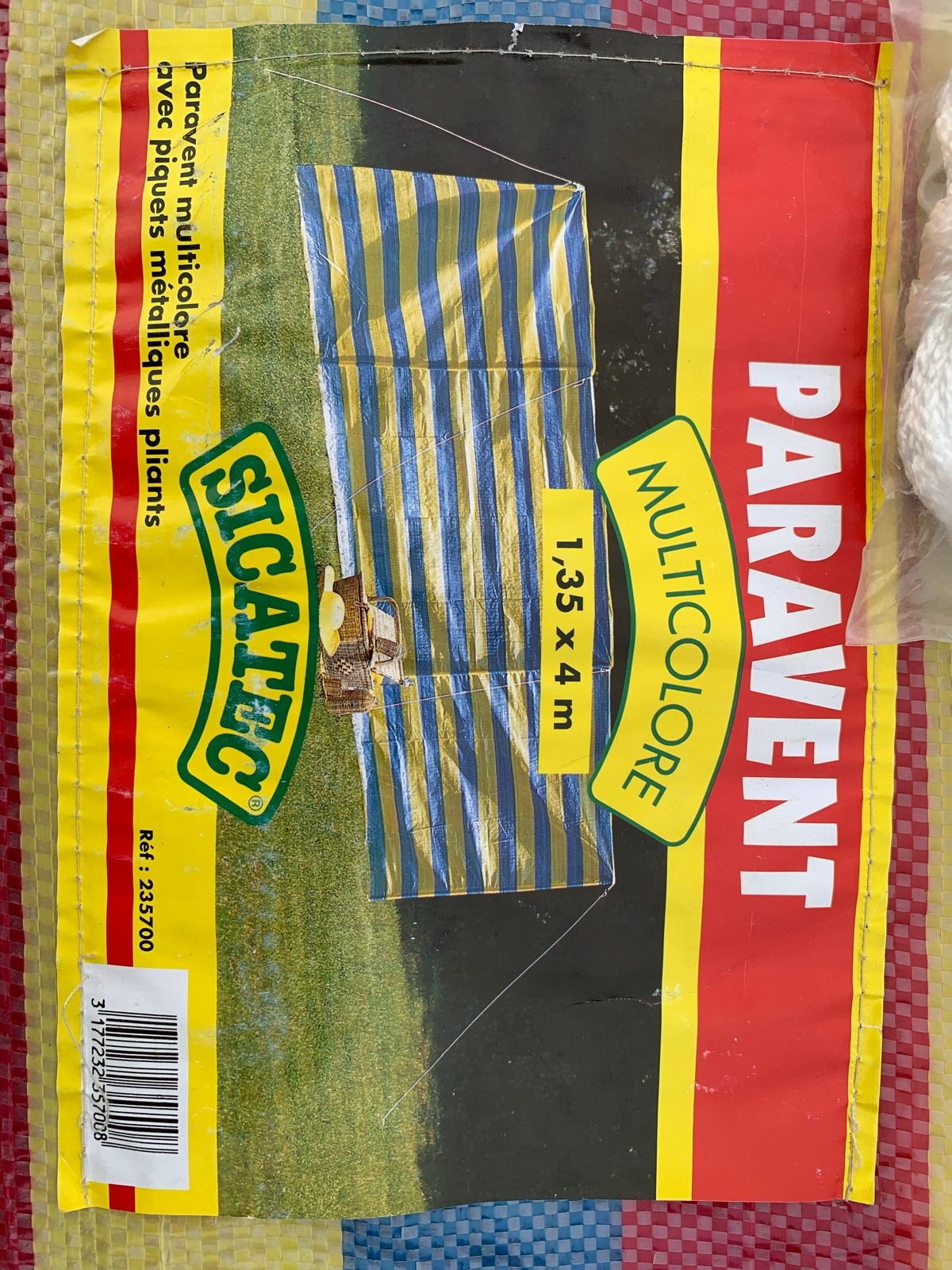 Gekleurd windscherm Paravent 135x400 cm - Compleet, Ophalen of Verzenden, Zo goed als nieuw