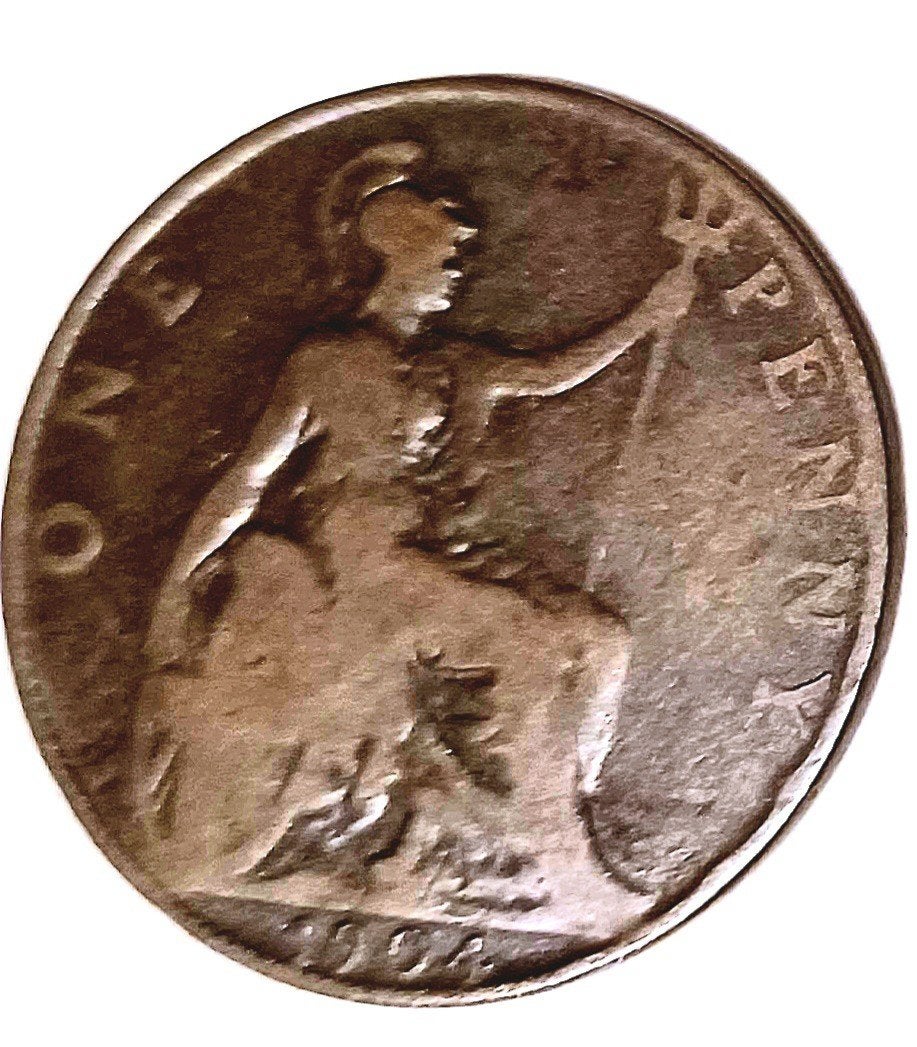Foto 3 van Compl serie:King Edward-9 Britse One Penny munten:1902-1910