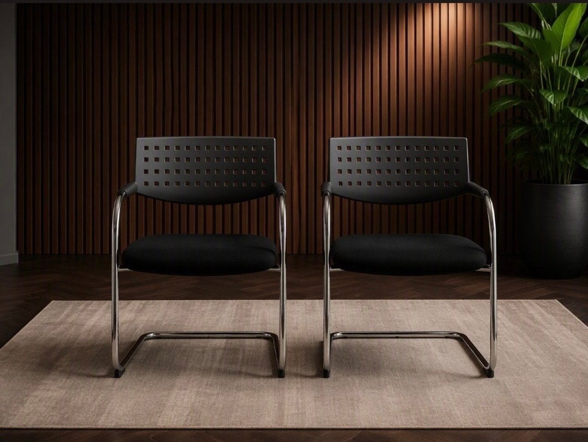 Vitra Visavis stoelen - Ontwerp Antonio Citterio (2 stuks), Twee, Zwart, Ophalen of Verzenden, Zo goed als nieuw