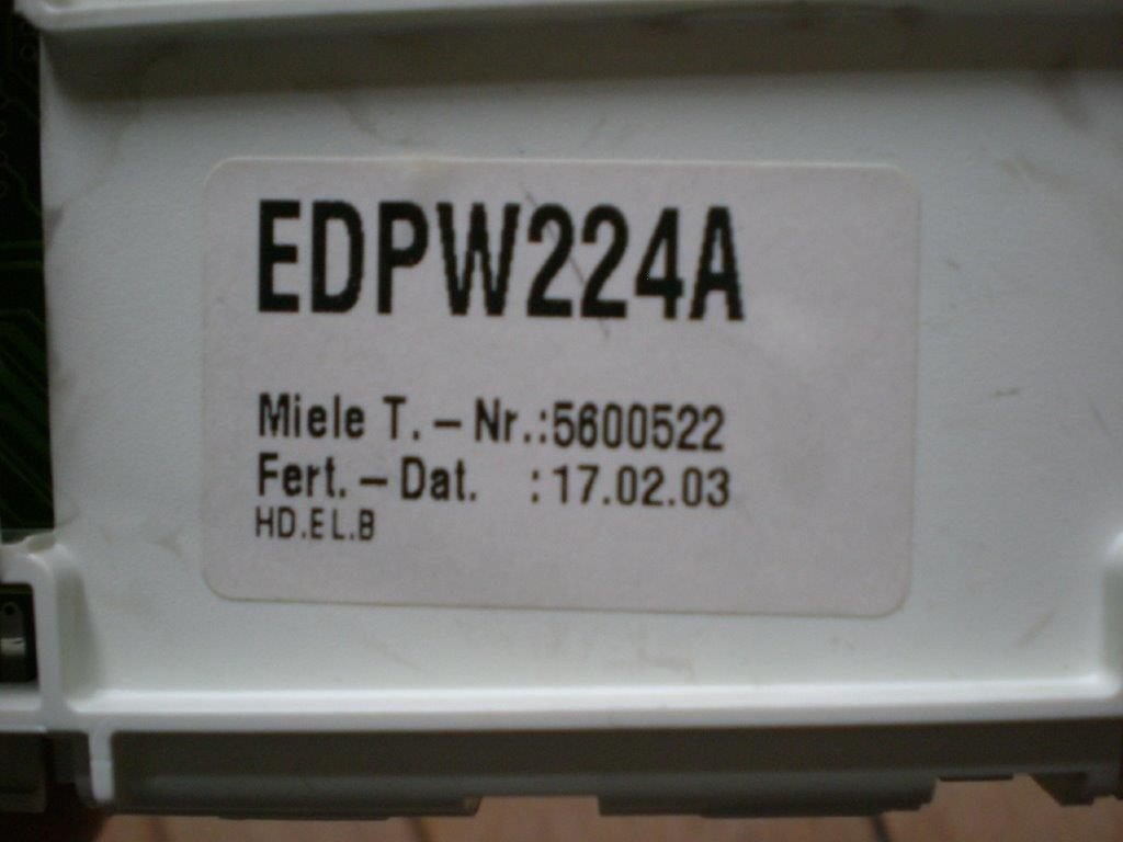 MIELE PRINTPLAAT VOORPANEEL EDPW224A wasmachine, Witgoed en Apparatuur, Ophalen of Verzenden, Zo goed als nieuw