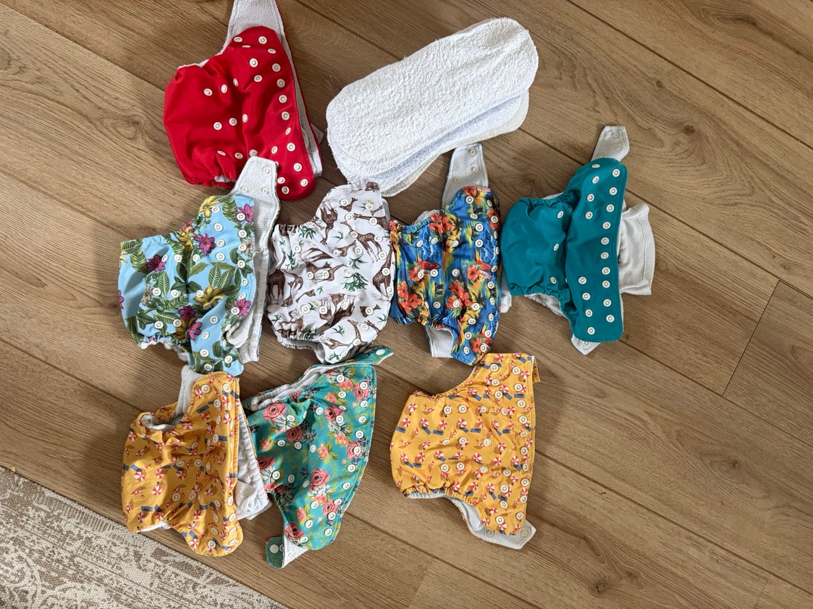 8 all-in-one Little Lamb wasbare luiers, Ophalen of Verzenden, Gebruikt