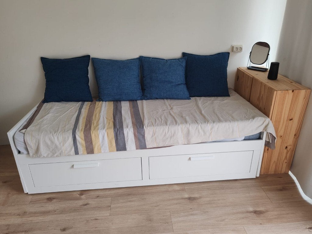 Brimnes sleeper sofa, Ophalen, Tweepersoons, 75 tot 100 cm, Zo goed als nieuw