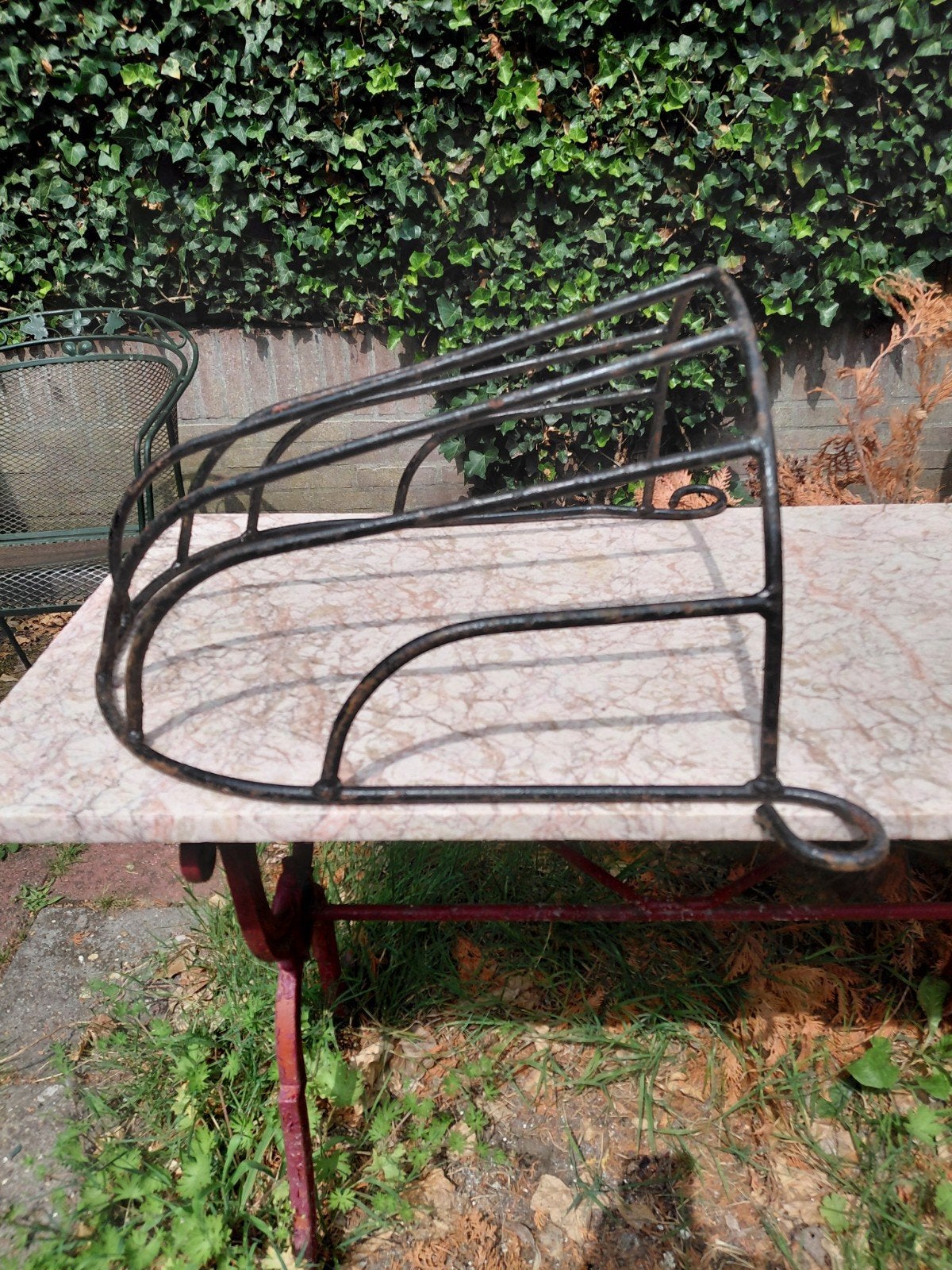 Metalen paardenruif voor bloembak of decoratie, Minder dan 30 cm, Rond, Ophalen of Verzenden, Zo goed als nieuw