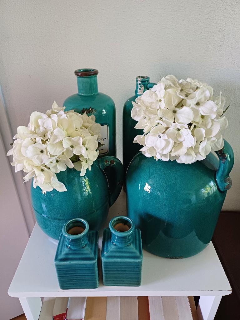 Turquoise vazen, Ophalen, Steen, Overige kleuren, Zo goed als nieuw