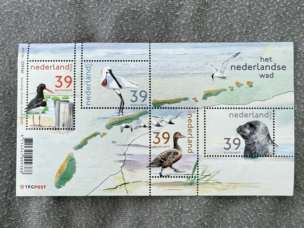 Postfris postzegelvel “Het Nederlandse Wad” 2003 TPG Post, Ophalen of Verzenden, Na 1940, Postfris